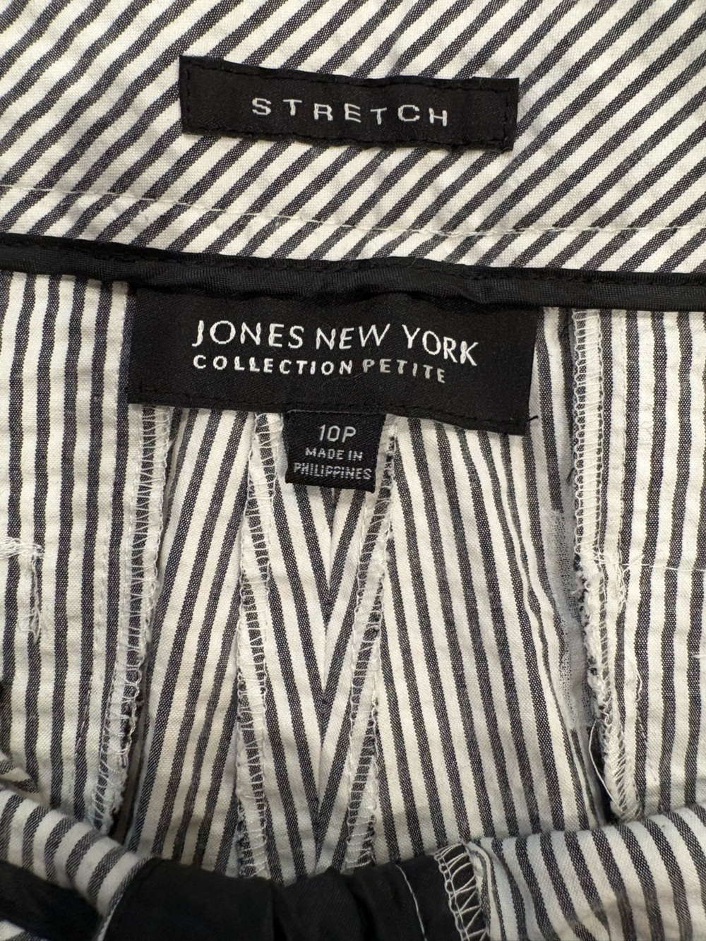 Jones New York Pinstripe Pants 10P Office Siren Corporate Chic Straight Leg - Picture 5 of 7